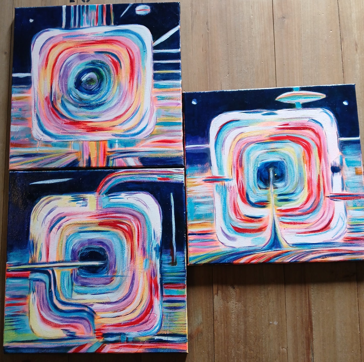 Squares 1,2 & 3 - Série de 3 Tableaux