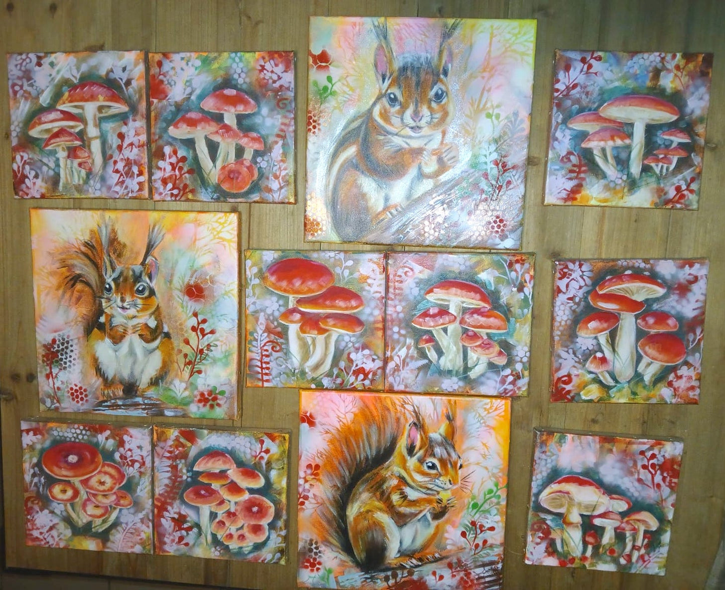 Mushrooms - Série de 9 tableaux