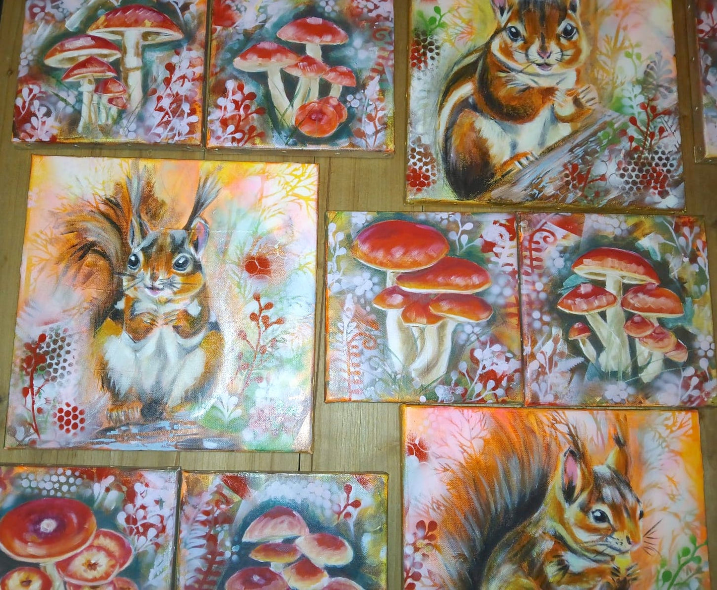 Mushrooms - Série de 9 tableaux